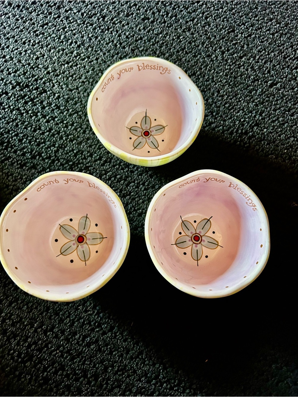 Sweet Pink 'Count Your Blessings 🌼 "Ceramic Bowls
